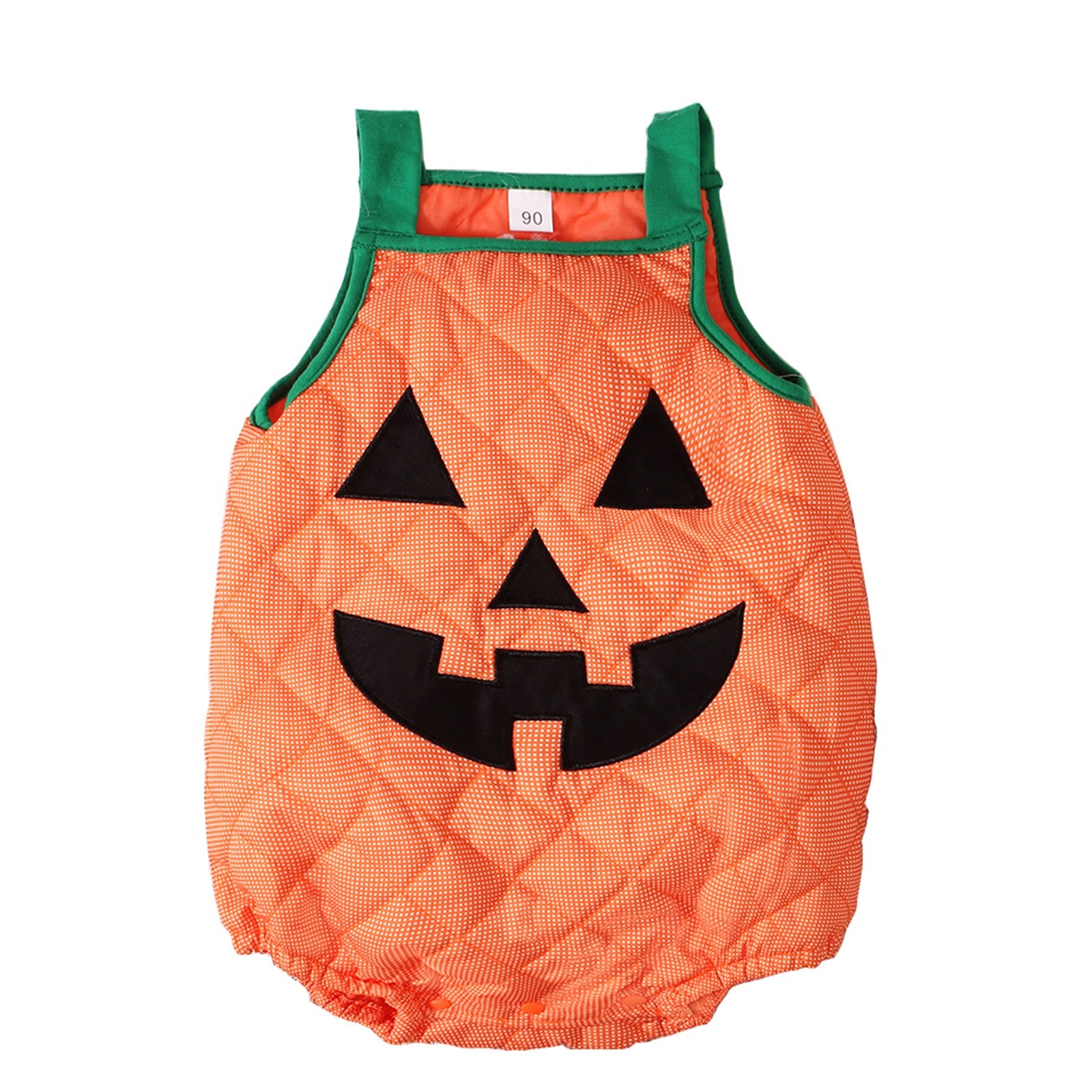 Girls Boys Onesie Cute Sleeveless Square Collar Strappy Pumpkin Halloween Bodysuit Infant Versatile Birthday Party One-Pieces,Orange,18-24 Months